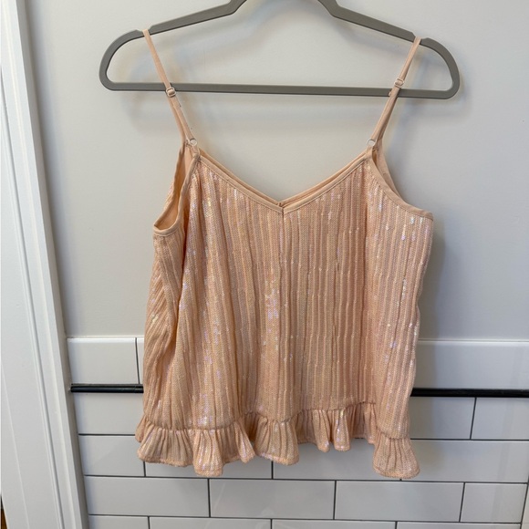 Anthropologie Peach Sequin Cami - Picture 2 of 4